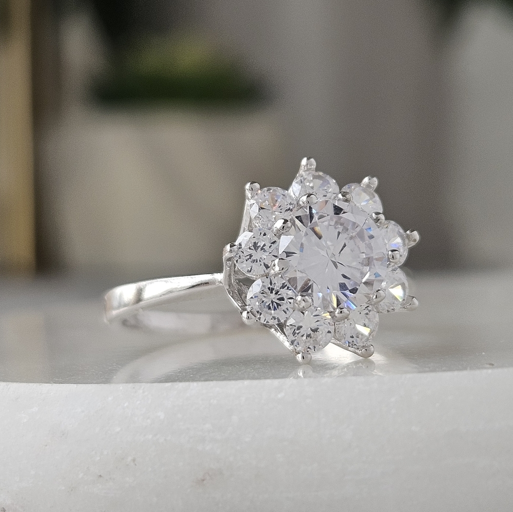 Flower Ring, 925 Sterling Silver, Charmed Aroma Sugar Blossom Floral Collection
